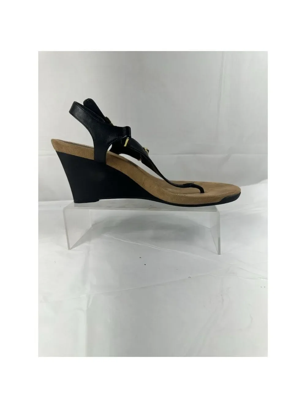 Ralph Lauren RLL Nikki Platform Wedge Sandal Size 9B black
